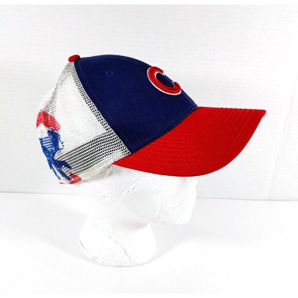 New Era Chicago Cubs Snapback Red  Blue Trucker Hat Adjustable Cap - Picture 1 of 5